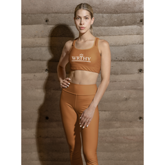 Longline Sports Bra (Copper/White)
