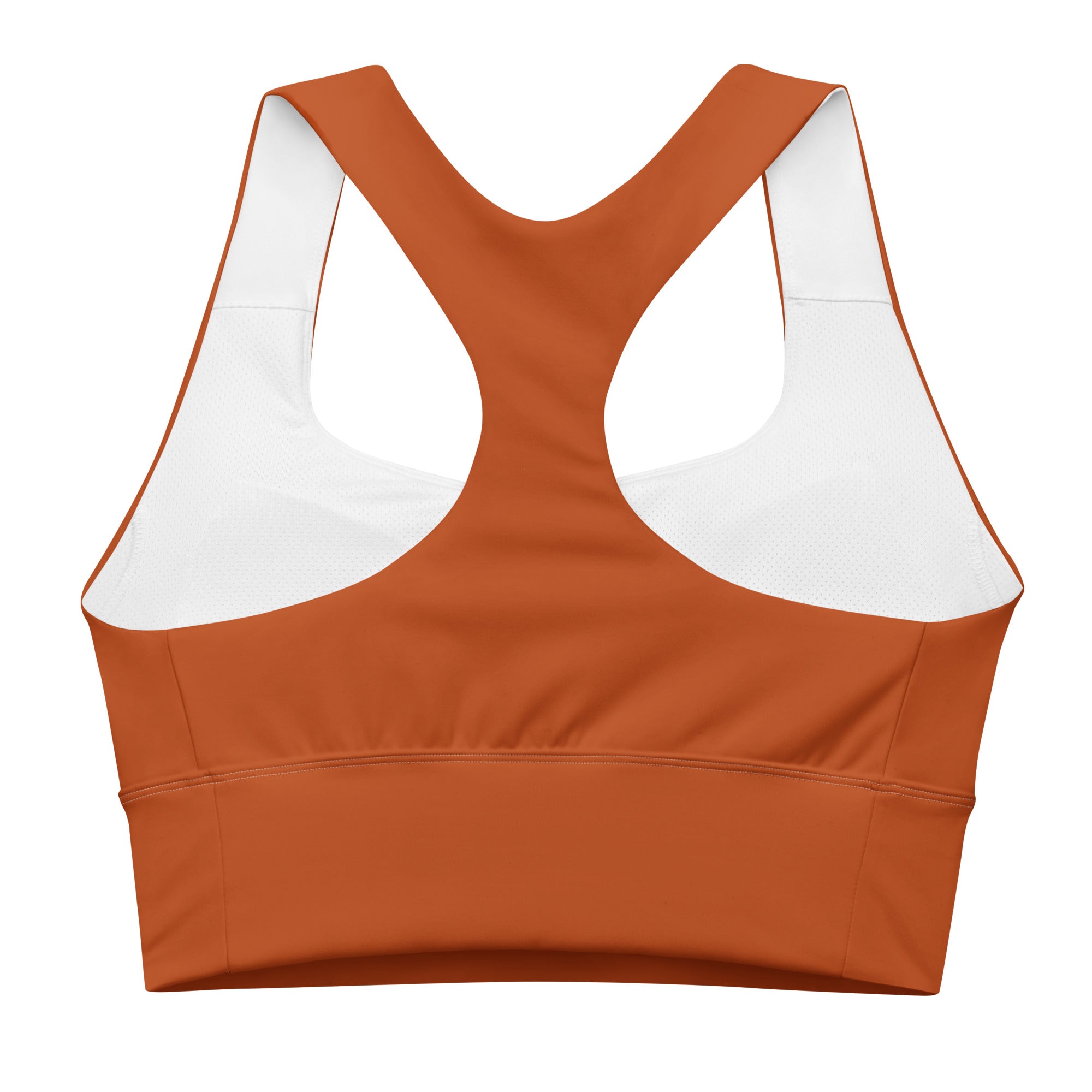 Soutien-gorge de sport long (orange rouille/blanc)