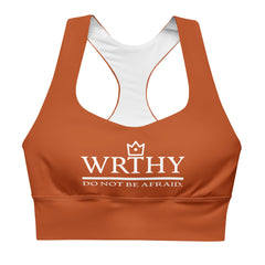 Soutien-gorge de sport long (orange rouille/blanc)